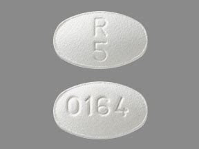 0164 pill - Pill Imprint R5. This white round pill with imprint R5 on it has been identified as: Rosuvastatin 5 mg. This medicine is known as rosuvastatin. It is available as a prescription only medicine and is commonly used for Atherosclerosis, High Cholesterol, High Cholesterol, Familial Heterozygous, High Cholesterol, Familial Homozygous ... 
